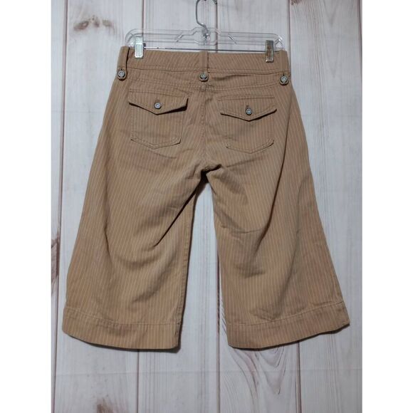 Gap Pants Ladies 2‎ Khaki Low Rise Cropped Tan White - Picture 2 of 7